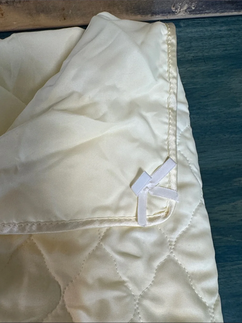 Vintage Cream Quilted Baby Jacket and swaddle